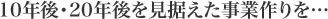 10年後・20年後を見据えた事業づくりを