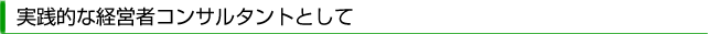 実践的な経営者コンサルタントとして
